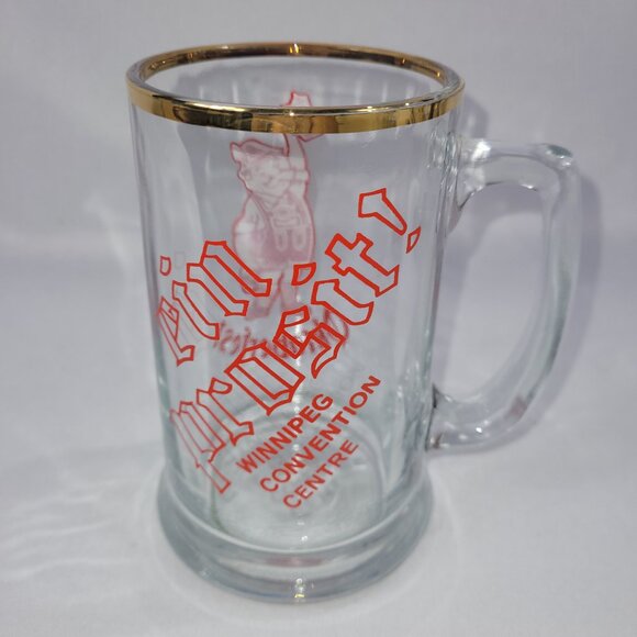 Oktoberfest Winnipeg MB Convention Center Vintage Glass Beer Mug 1980s - Picture 2 of 2